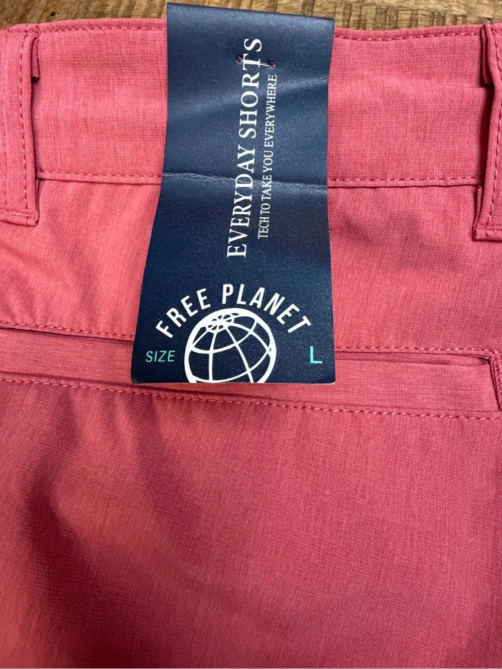 🆕 Free Planet Men's Coral Pink Flat-Front Shorts